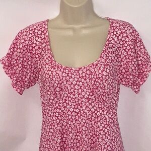 Altar’d State, Mini Dress, Pink w/White Flowers, Small